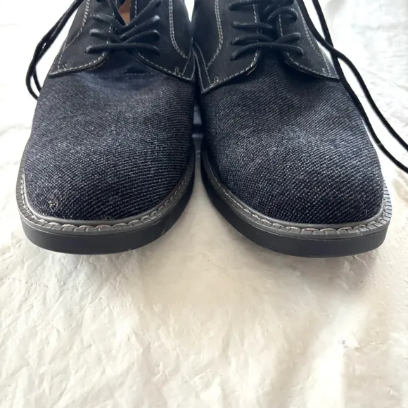G.H. Bass Patterson Black leather &amp; fabric Derby Shoes lace up SZ 8.5 M NWOT