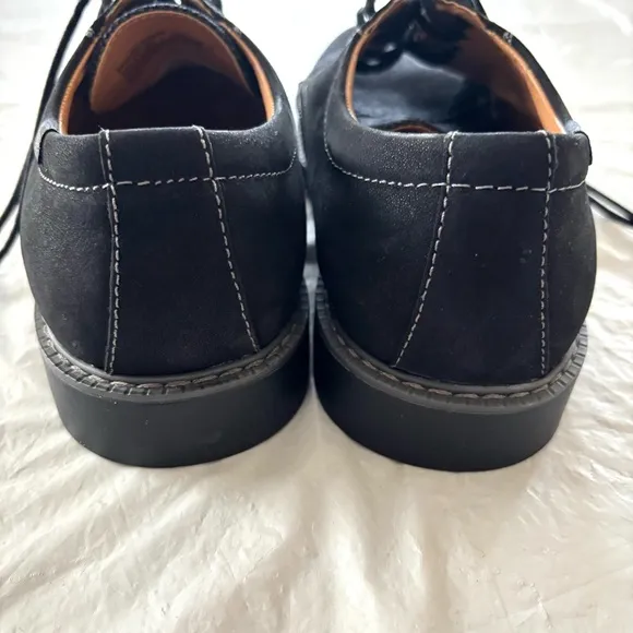 G.H. Bass Patterson Black leather &amp; fabric Derby Shoes lace up SZ 8.5 M NWOT