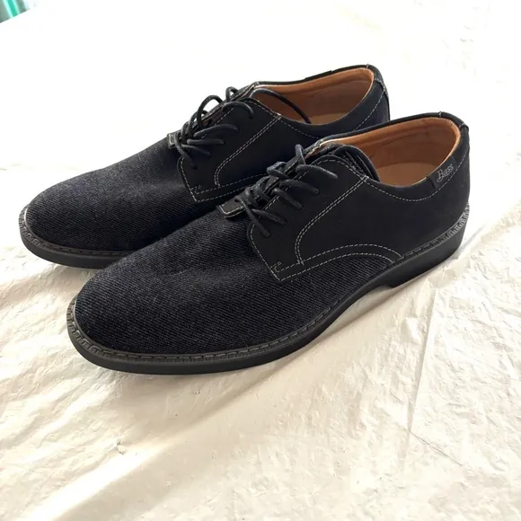 G.H. Bass Patterson Black leather &amp; fabric Derby Shoes lace up SZ 8.5 M NWOT