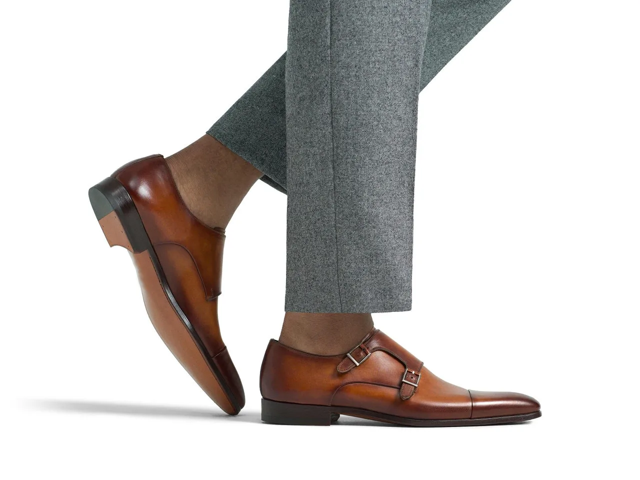 Gigo Brown Monk Shoes