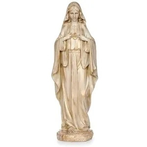 Golden Immaculate Heart of Mary Statue - 13 3/4"
