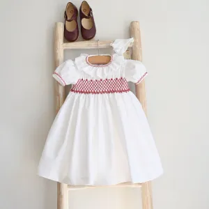 Grace white and burgundy dress