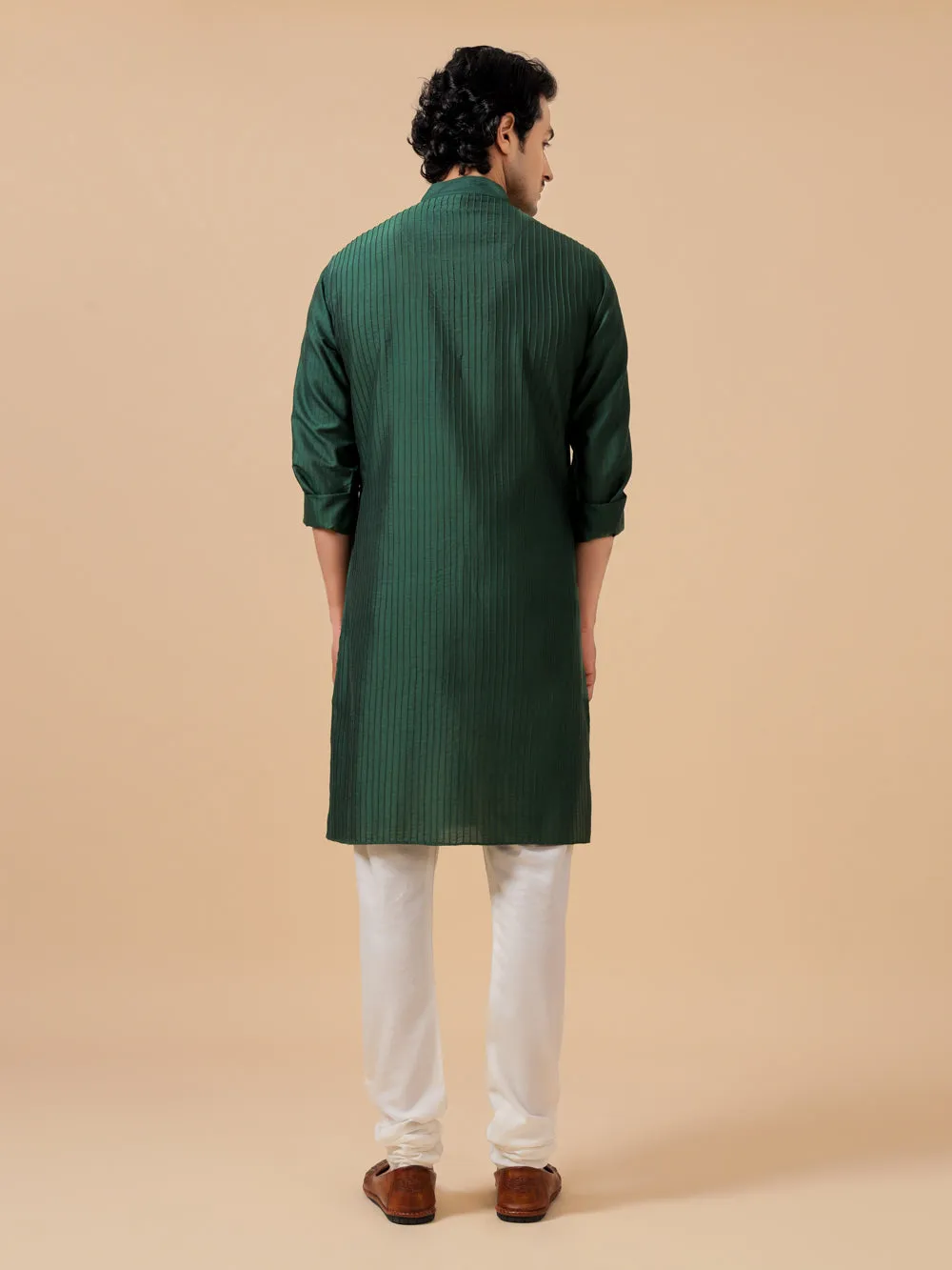 Green Silk Kurta