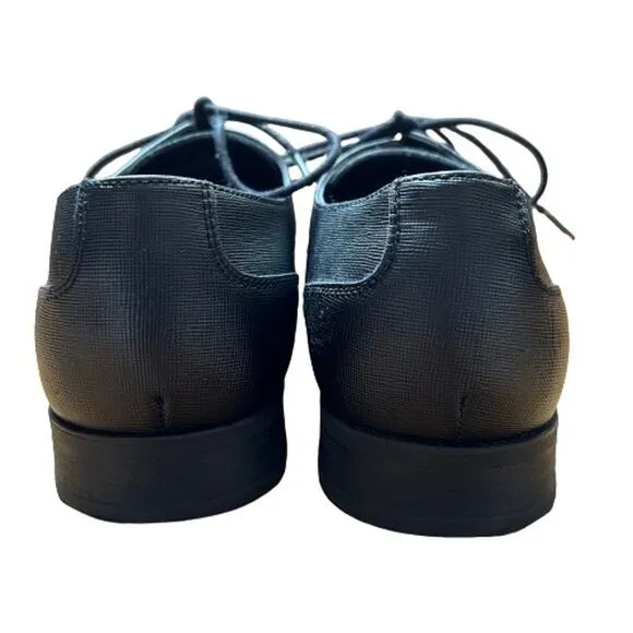 GUC Calvin Klein Men's Brodie Weave Emboss Black Oxford Shoe. Size 11.5 M.