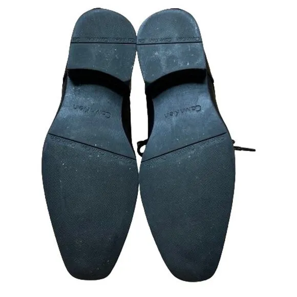 GUC Calvin Klein Men's Brodie Weave Emboss Black Oxford Shoe. Size 11.5 M.