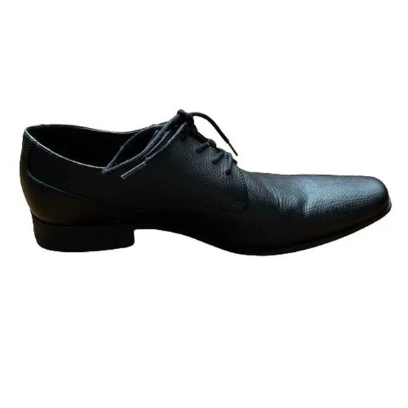 GUC Calvin Klein Men's Brodie Weave Emboss Black Oxford Shoe. Size 11.5 M.