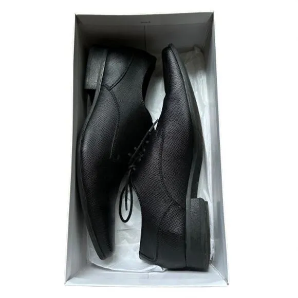 GUC Calvin Klein Men's Brodie Weave Emboss Black Oxford Shoe. Size 11.5 M.