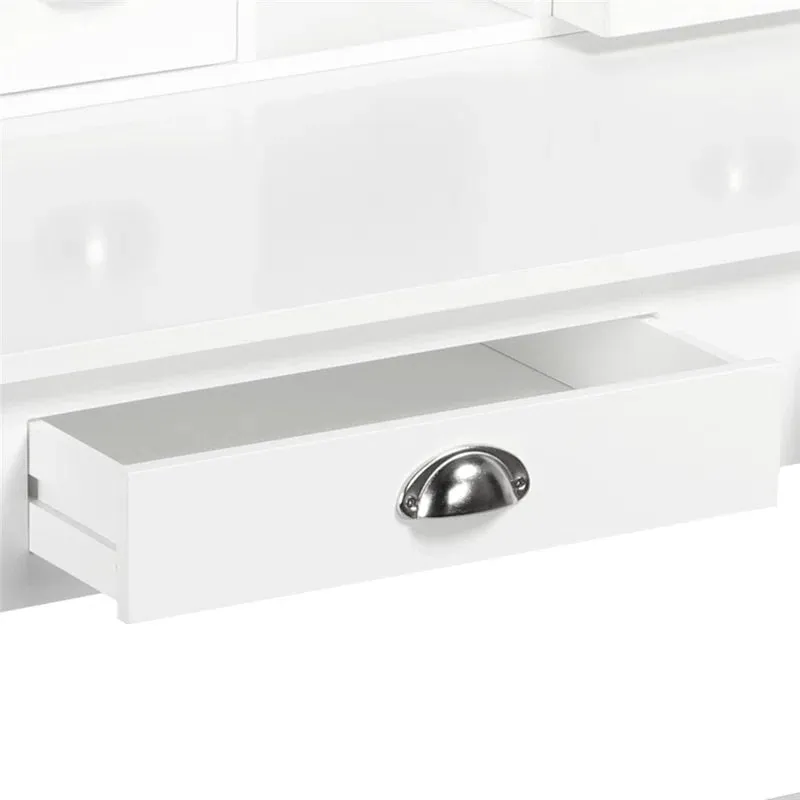 High Quality Hutch Desk cum Dressing Table | Storage Shelves & Drawer | White | Older Children & Adults
