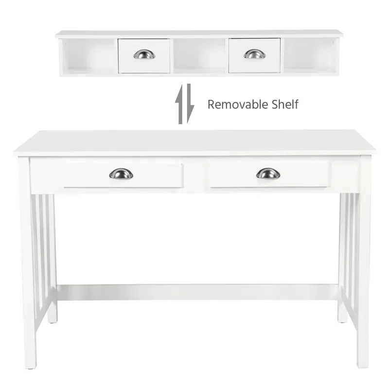 High Quality Hutch Desk cum Dressing Table | Storage Shelves & Drawer | White | Older Children & Adults