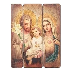 Holy Family Wall Sacred Hearts Panel 15"