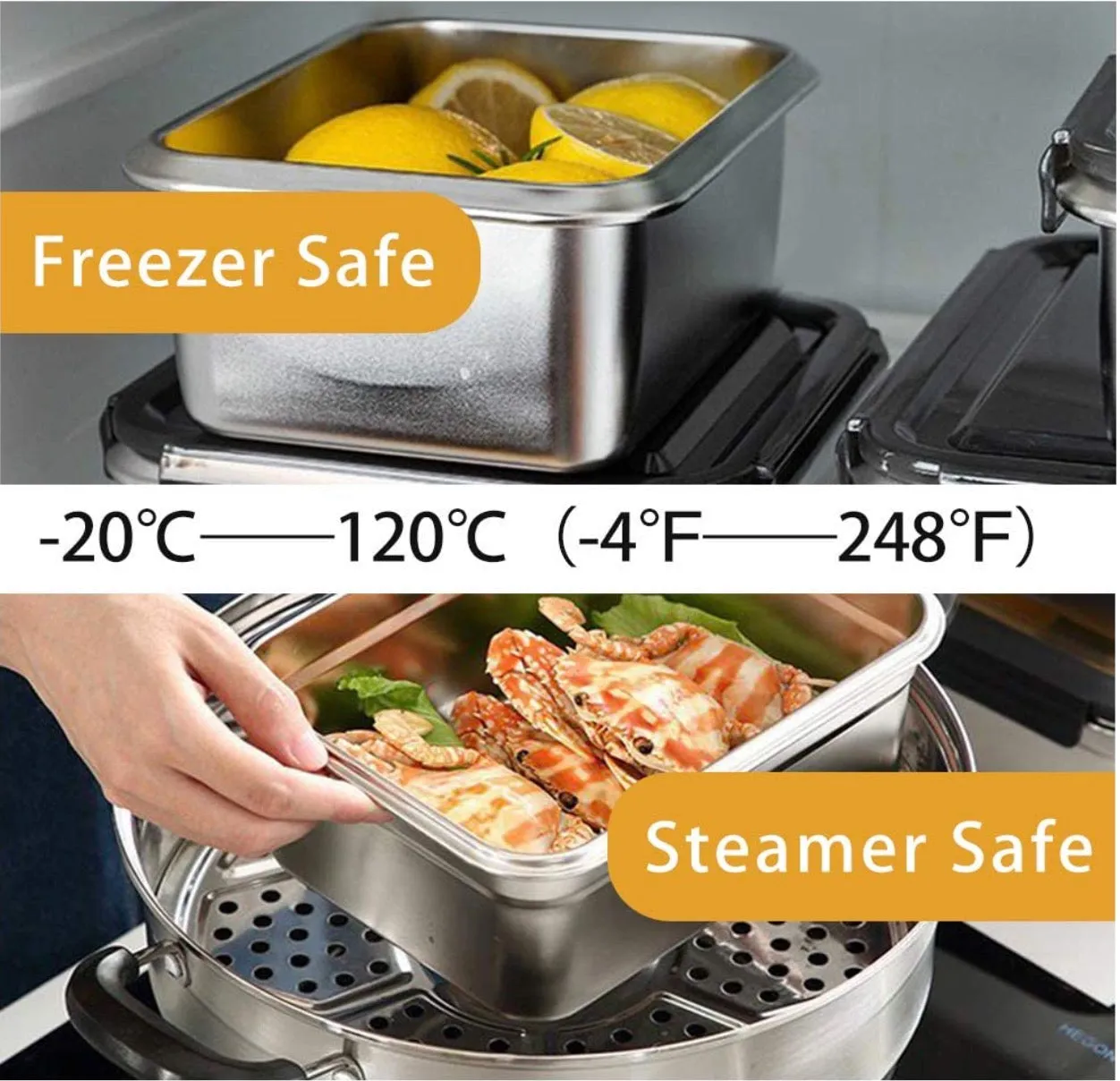 Homlly Stainless Steel Leak Proof Food Storage Lunch Box Container (Various Sizes)