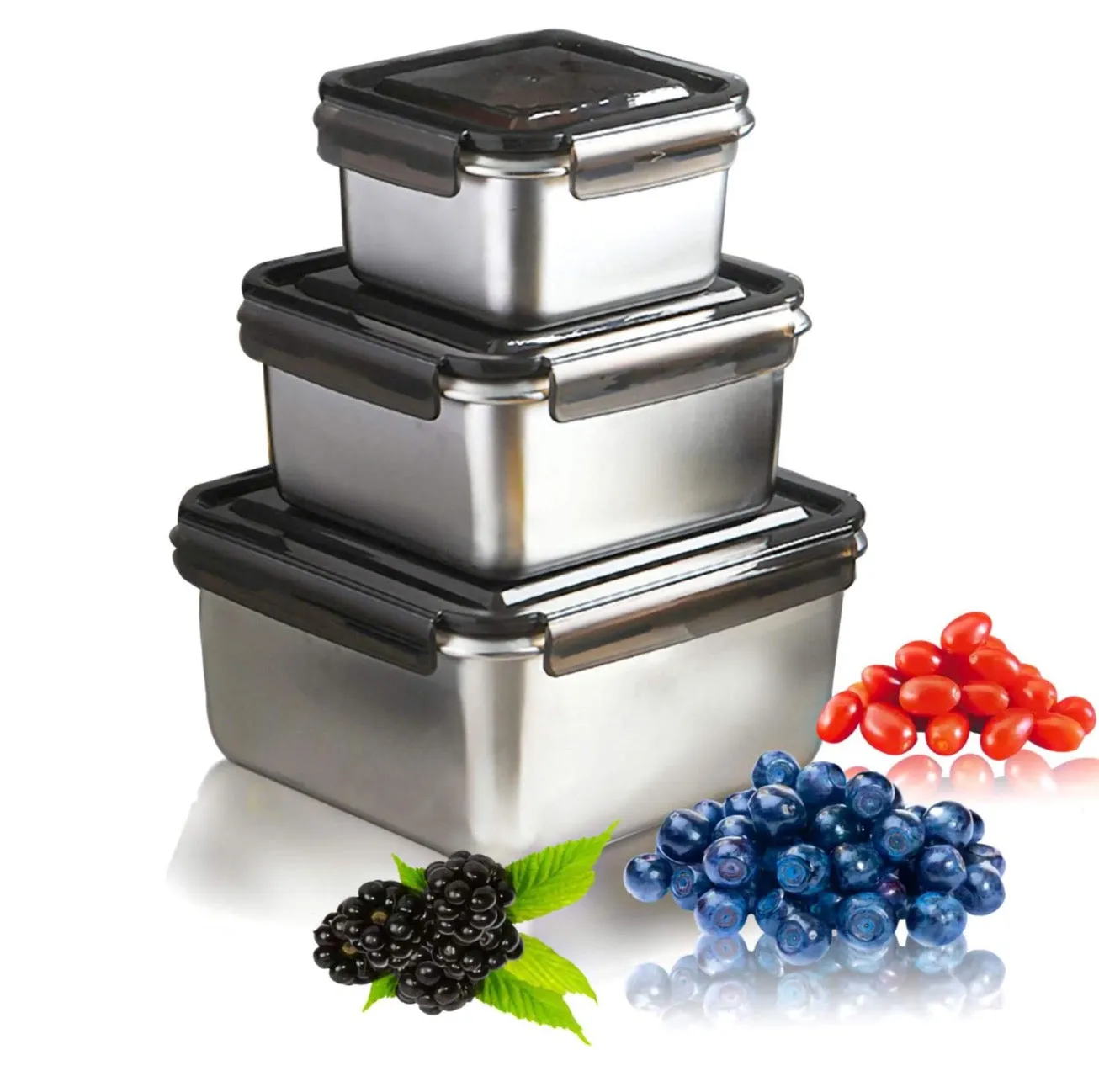 Homlly Stainless Steel Leak Proof Food Storage Lunch Box Container (Various Sizes)