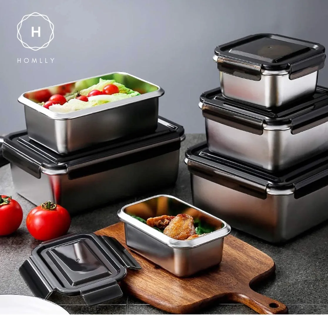 Homlly Stainless Steel Leak Proof Food Storage Lunch Box Container (Various Sizes)