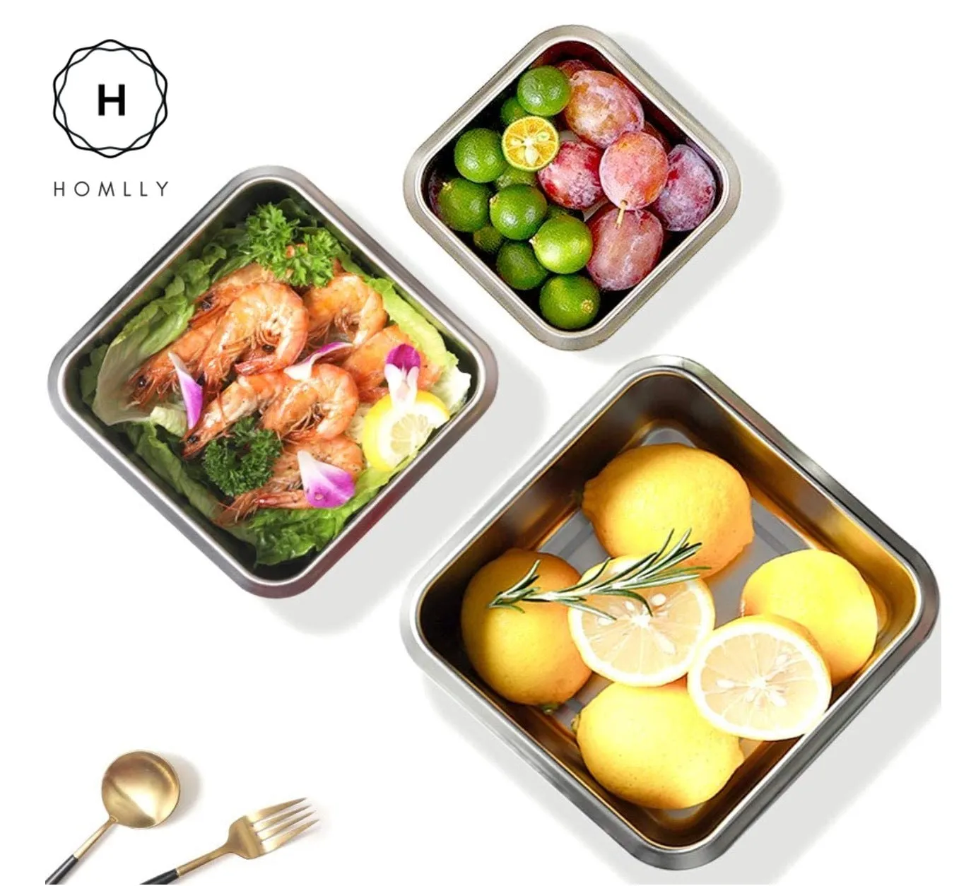 Homlly Stainless Steel Leak Proof Food Storage Lunch Box Container (Various Sizes)