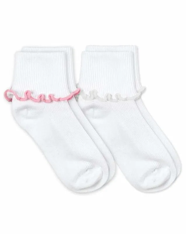 Jefferies Socks Ripple Edge Smooth Toe Turn Cuff Socks 2 Pair Pack