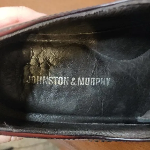 Johnston &amp; Murphy Men's Dress Shoes Brown Leather Size 8.5 Lace Up.