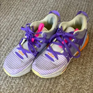 Kids Purple and Pink Basketball Shoes