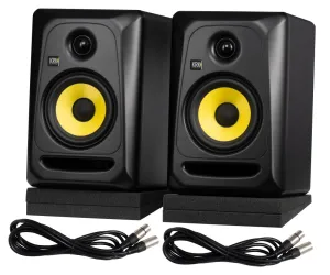 KRK Classic 5 CL5-G3PK1 Studio Monitor Package with Cables & Isolation Pads