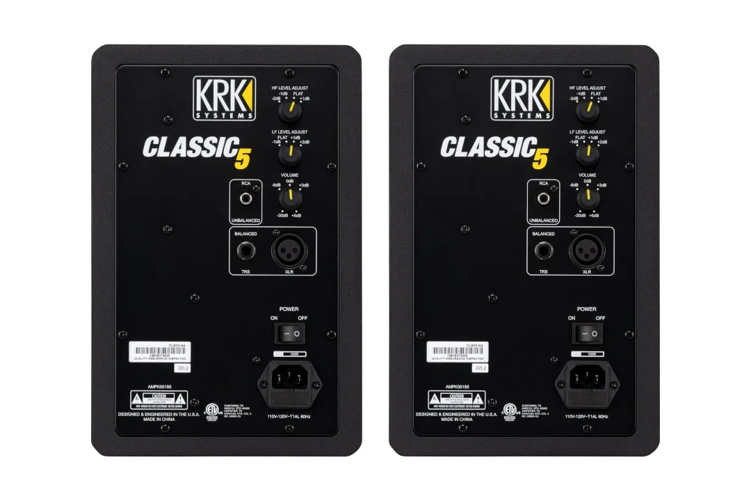 KRK Classic 5 CL5-G3PK1 Studio Monitor Package with Cables & Isolation Pads