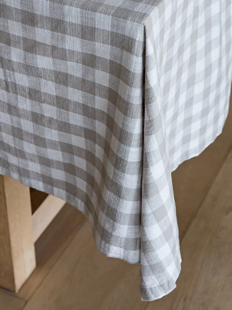 Linen House Tablecloth Oxford Check Beige
