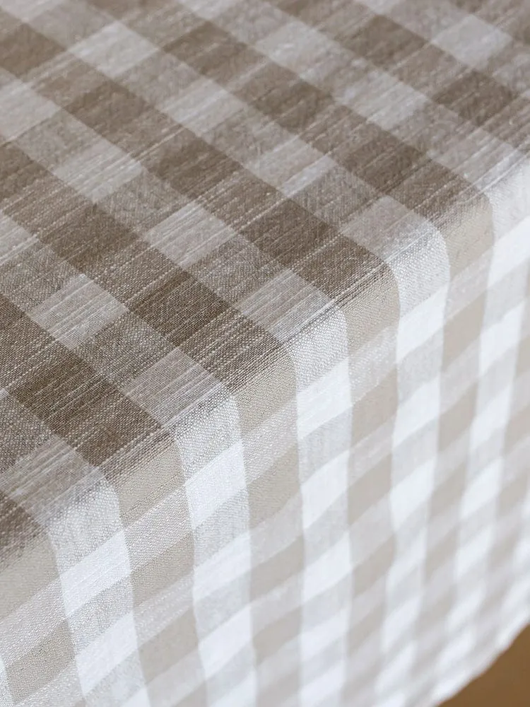 Linen House Tablecloth Oxford Check Beige