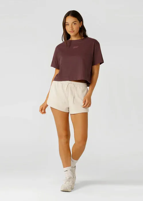 Lorna Jane Go-To Classic Crop T-shirt - Amethyst Shadow