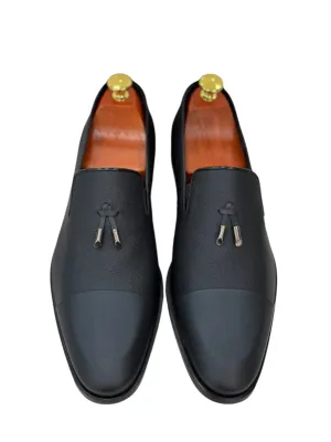 Luxury Shoes-Matt Finish Leather-Detailed Metallic Finish -212-2385