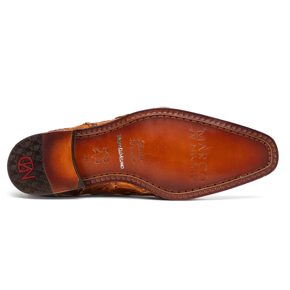 Marco Di Milano Olivieri in Cognac Pirarucu Oxford Dress Shoes