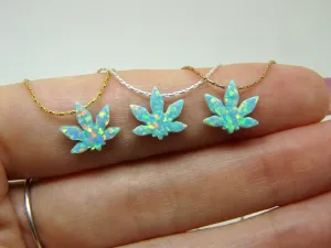 Marijuana Leaf Necklace - weed pendant