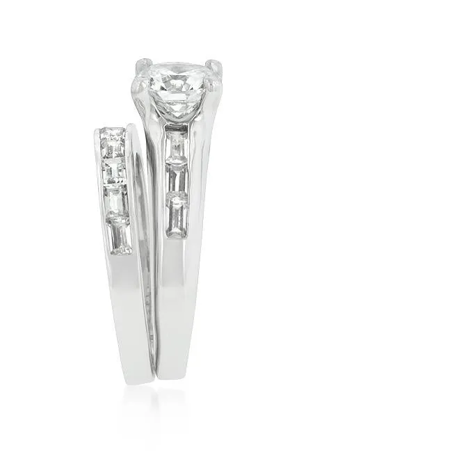 Mary 1.5ct Round CZ Engagement Ring Set | 2.8ct