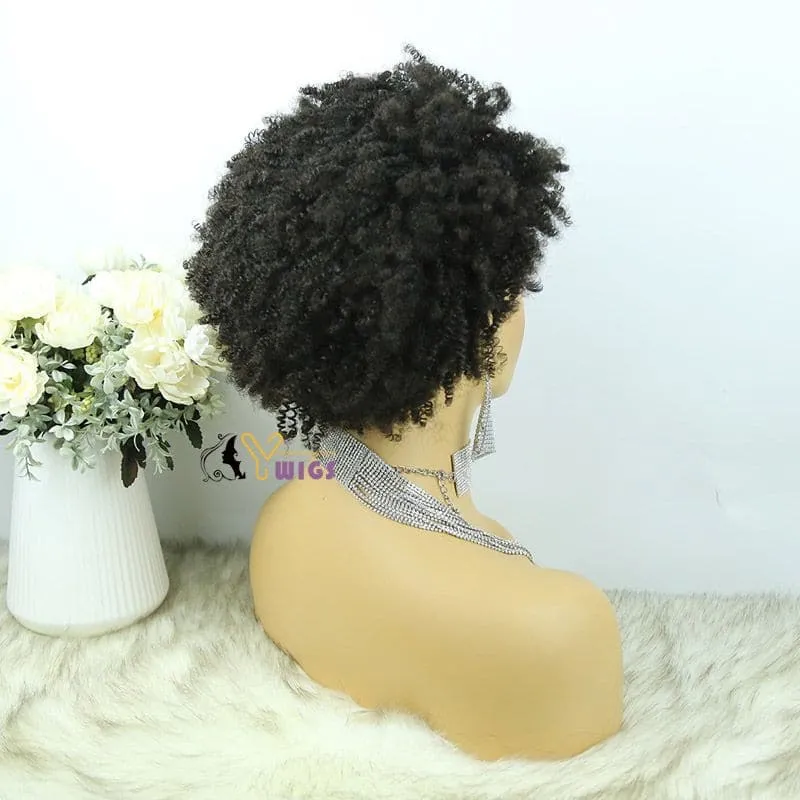 Mary Afro Kinky Curly Human Hair Headband Wig