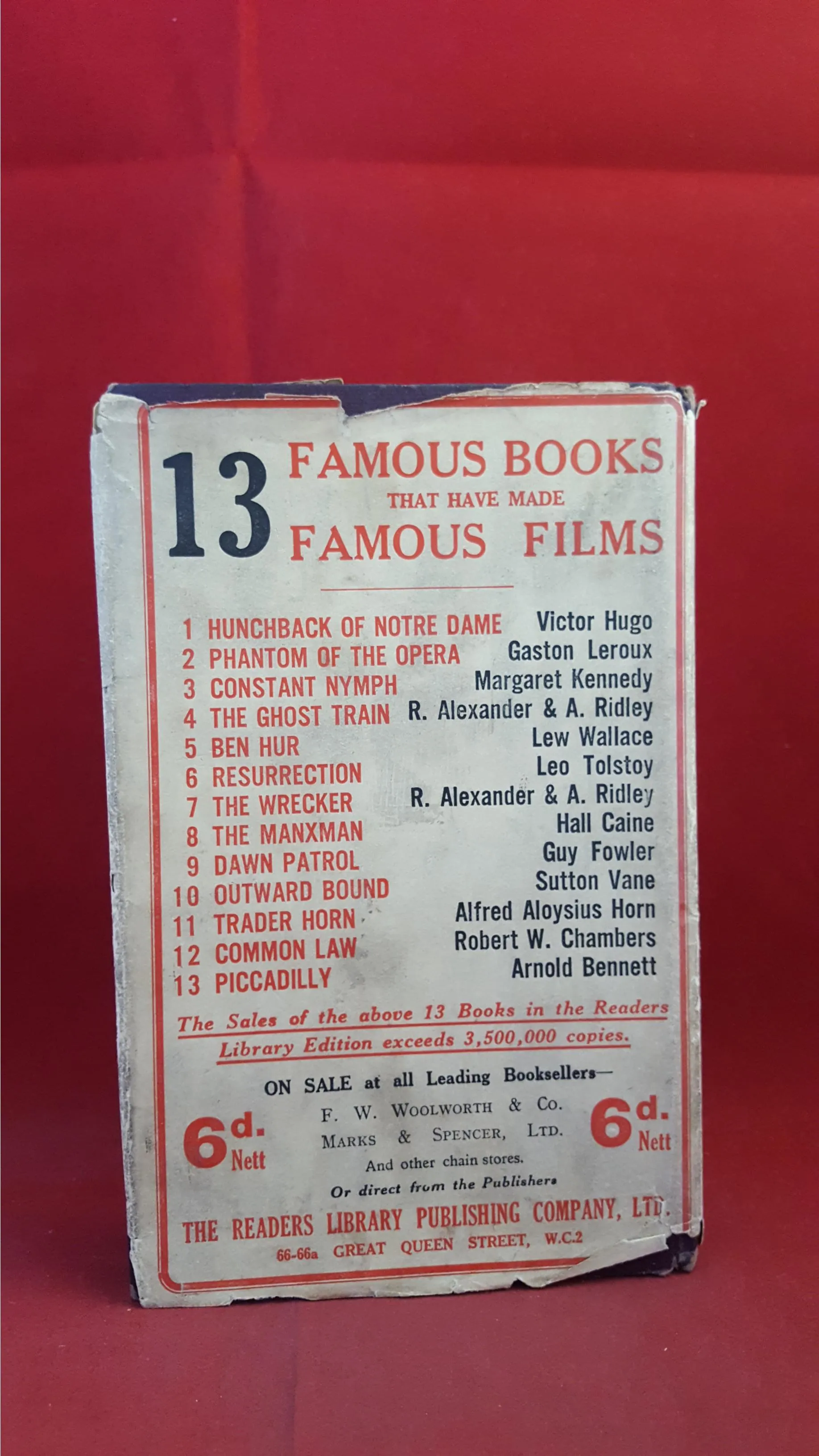 Mary W Shelley - Frankenstein, The Readers Library, Book Number 364, 1931?