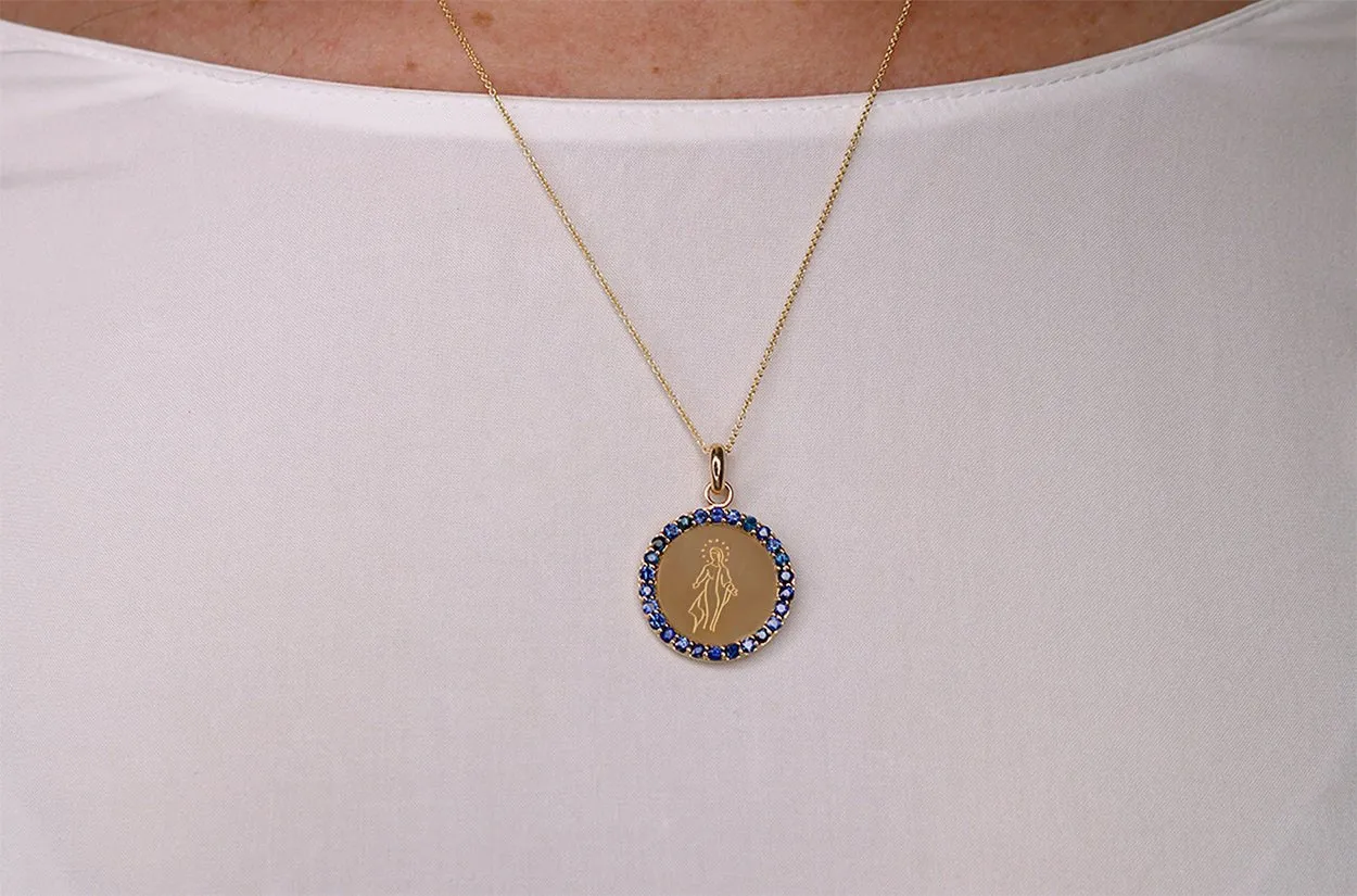 Medal Miraculous | Milagrosa Gold & Blue Sapphires
