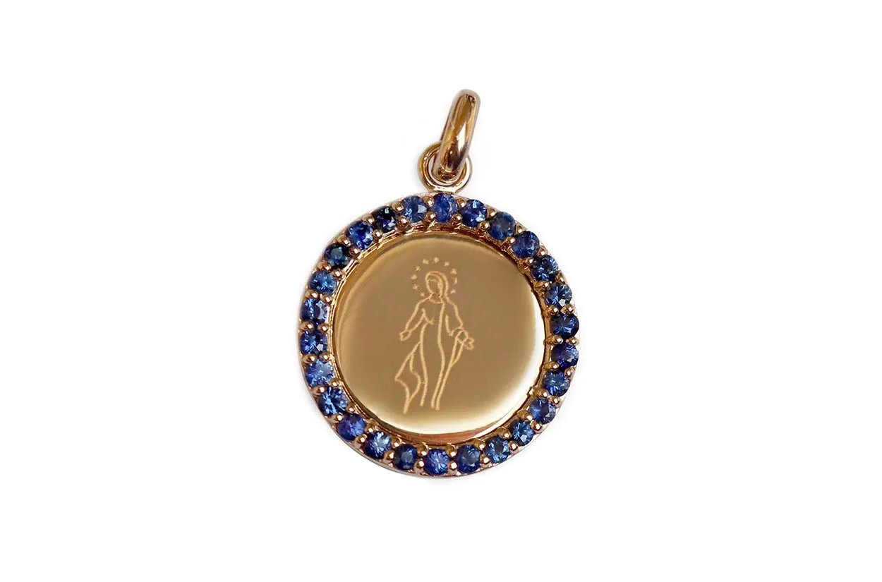Medal Miraculous | Milagrosa Gold & Blue Sapphires