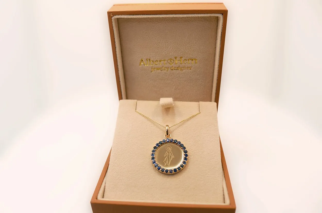 Medal Miraculous | Milagrosa Gold & Blue Sapphires