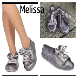 Mel by Melissa  Disney silver glitter lace shoes