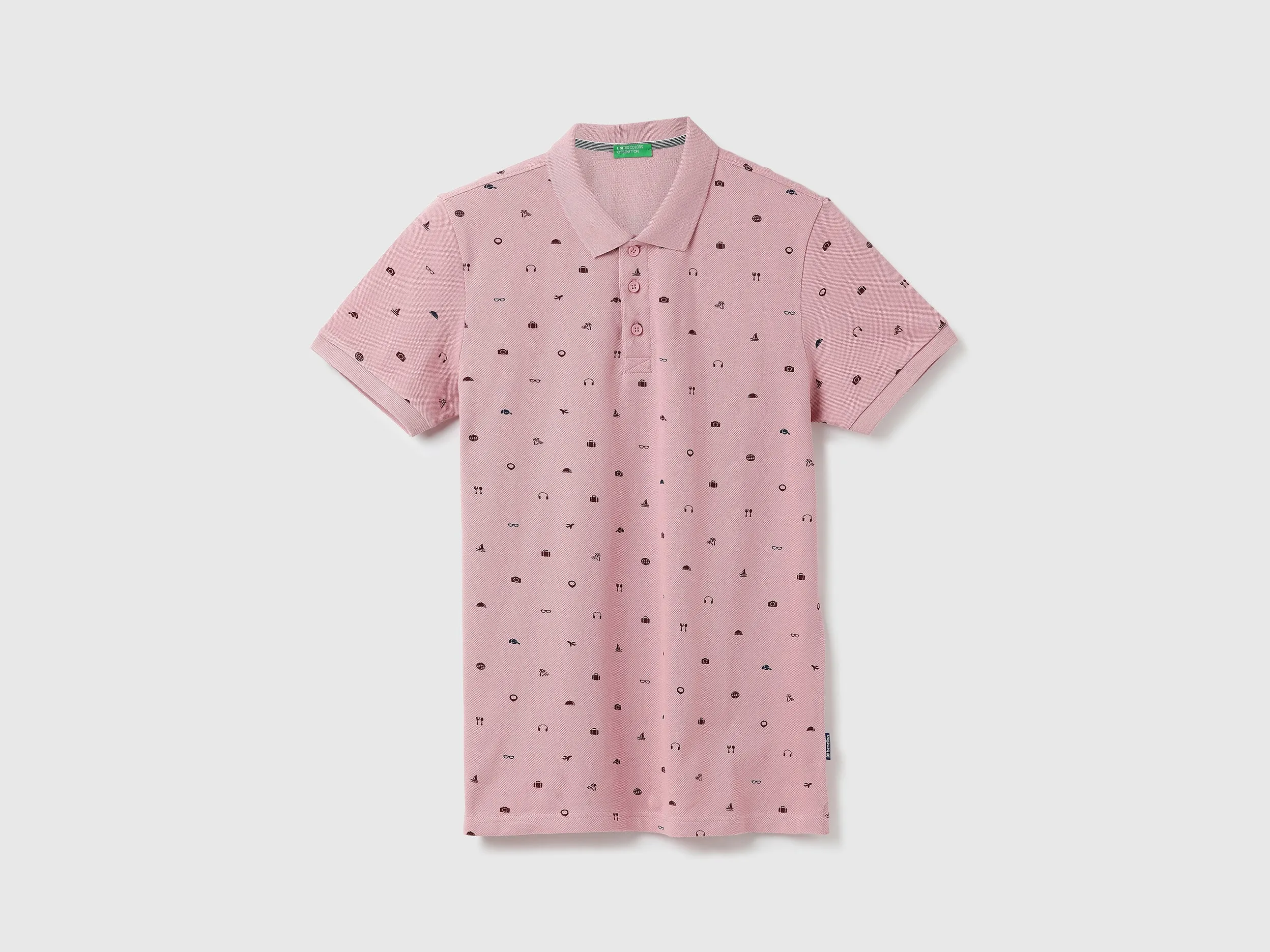 Men Printed Polo Collar T-shirt