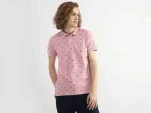 Men Printed Polo Collar T-shirt