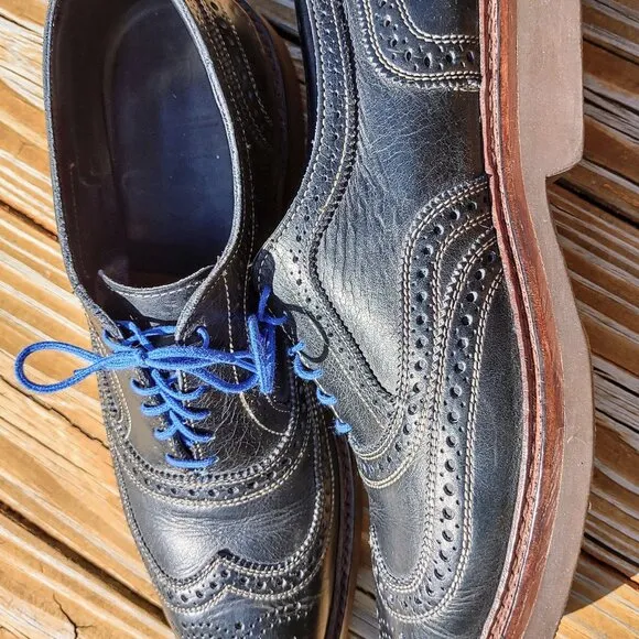 Men's Allen Edmonds Neumok 2.0 Navy size 13 A Wingtip Brogue shoes Made in U.S.A