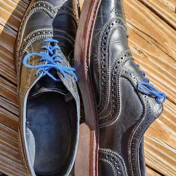 Men's Allen Edmonds Neumok 2.0 Navy size 13 A Wingtip Brogue shoes Made in U.S.A