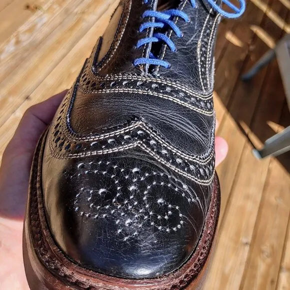 Men's Allen Edmonds Neumok 2.0 Navy size 13 A Wingtip Brogue shoes Made in U.S.A