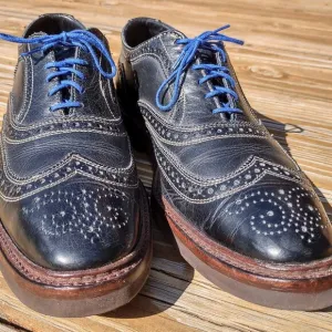Men's Allen Edmonds Neumok 2.0 Navy size 13 A Wingtip Brogue shoes Made in U.S.A