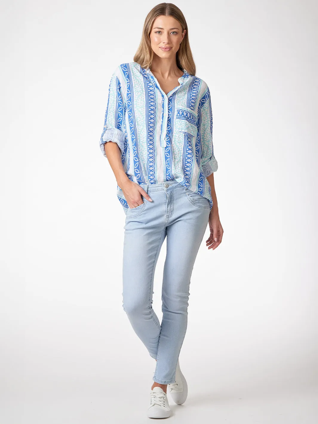 Merlot Ice Blue Slim Boyfriend Jean