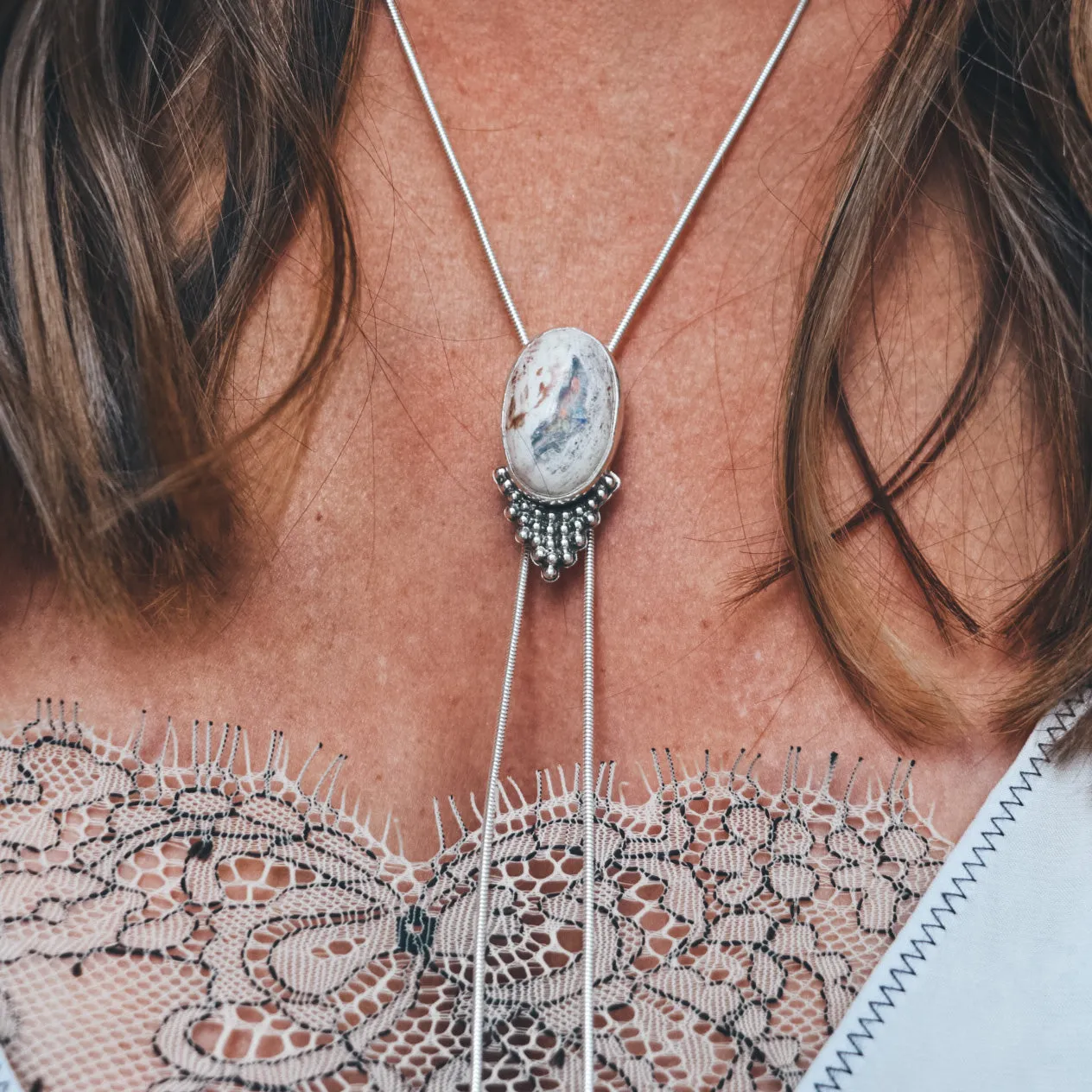 Mexican Opal Chain Bolo #2