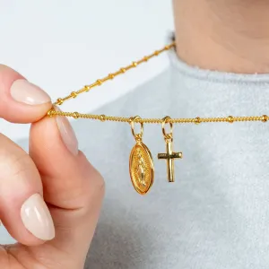 Milagro Vermeil Necklace - Virgin Mary and the Cross
