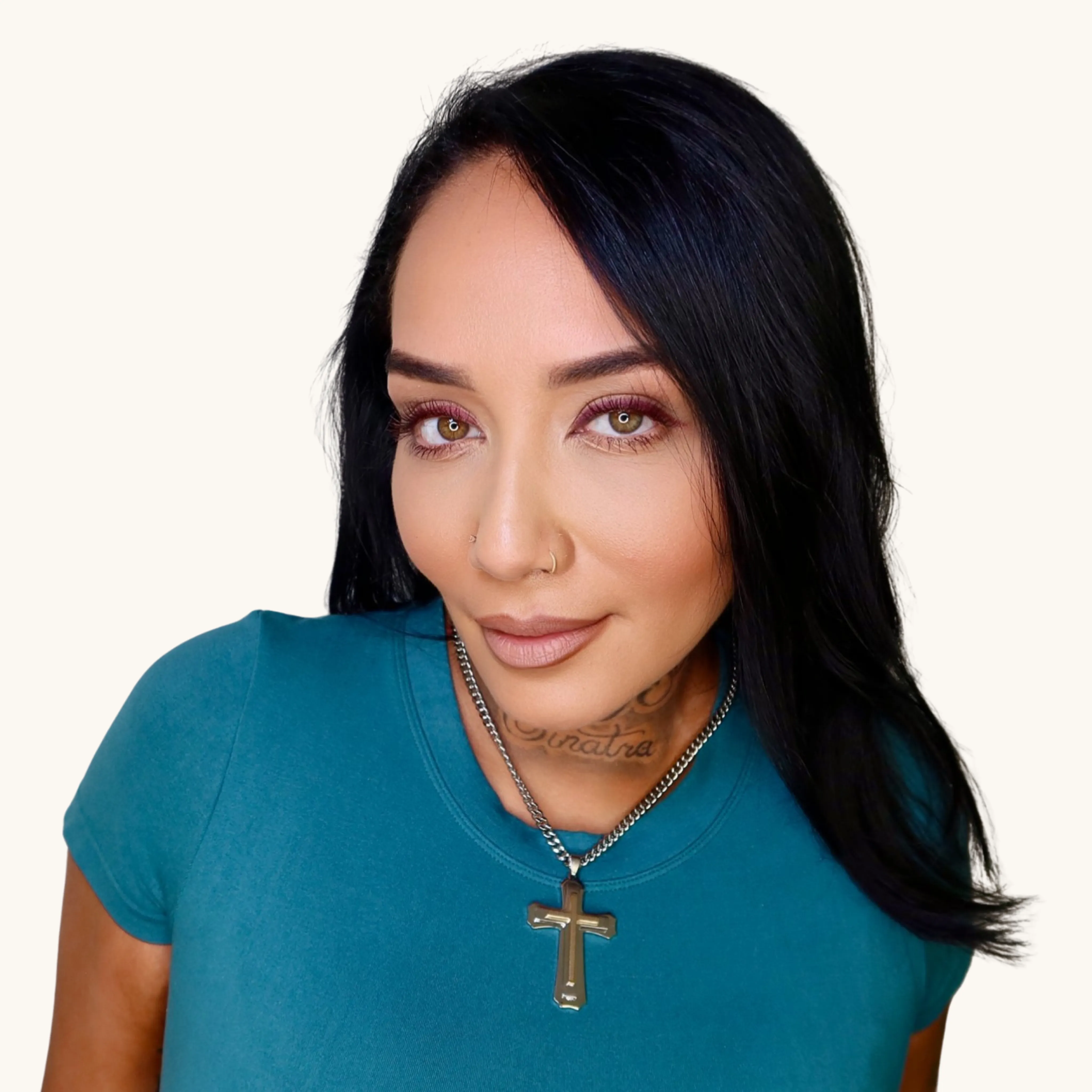 Mixed Metal Cross Necklace