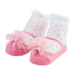 Mudpie Pink Puff Baby Socks