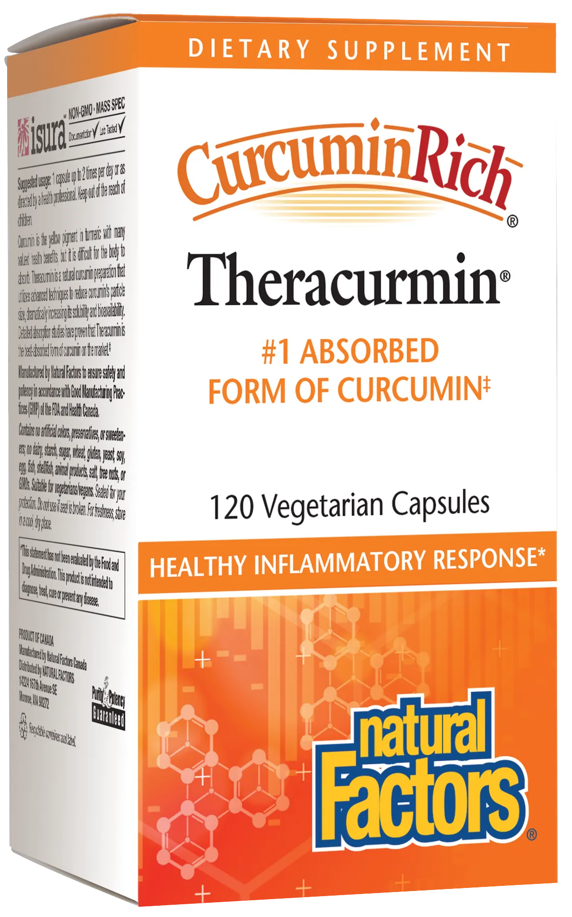 Natural Factors - CurcuminRich Theracurmin 30mg, Antioxidant Support for a Healthy Inflammatory Response, Comfortable Joints, a Healthy Heart, and Circulation, 120 Vegetarian Capsules