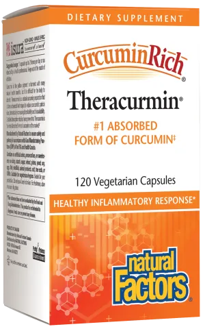 Natural Factors - CurcuminRich Theracurmin 30mg, Antioxidant Support for a Healthy Inflammatory Response, Comfortable Joints, a Healthy Heart, and Circulation, 120 Vegetarian Capsules