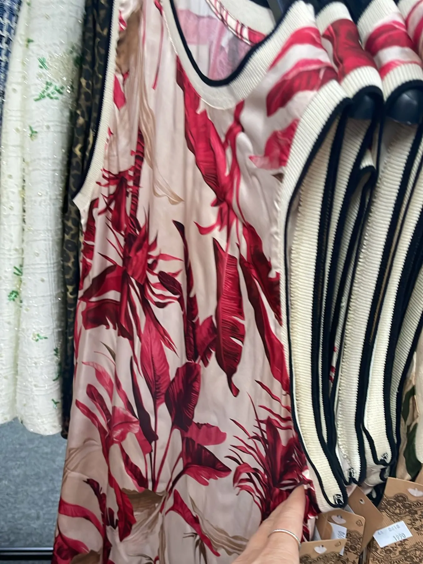 Navy Tropical Print Shift Dress